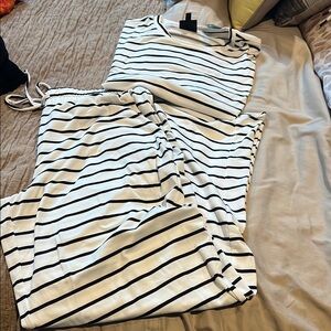 Striped Black and White Loungewear Set